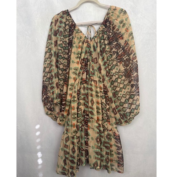 Mahila Dresses & Skirts - Anthropologie Mahila Sheer V-Neck Kaftan Dress Womens Boho Spring Summer Cruise